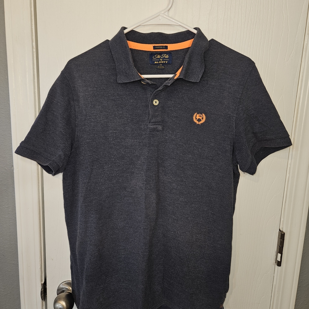 Alcott Men's Blue Polo with Orange Crest